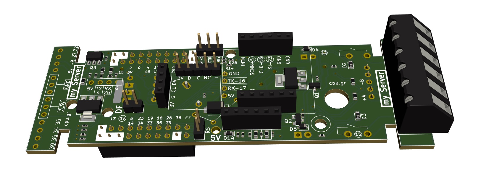 ESP32 motherboard front side