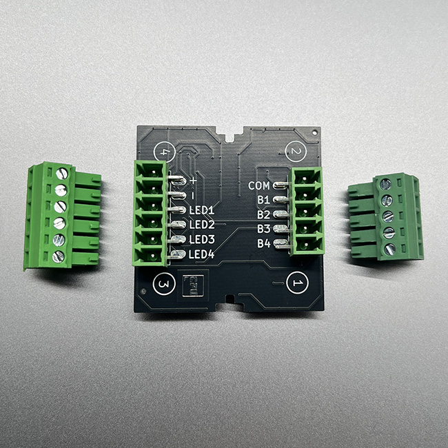4 gang switch module, angled view