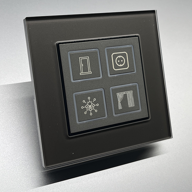 Black 4 gang touch switch